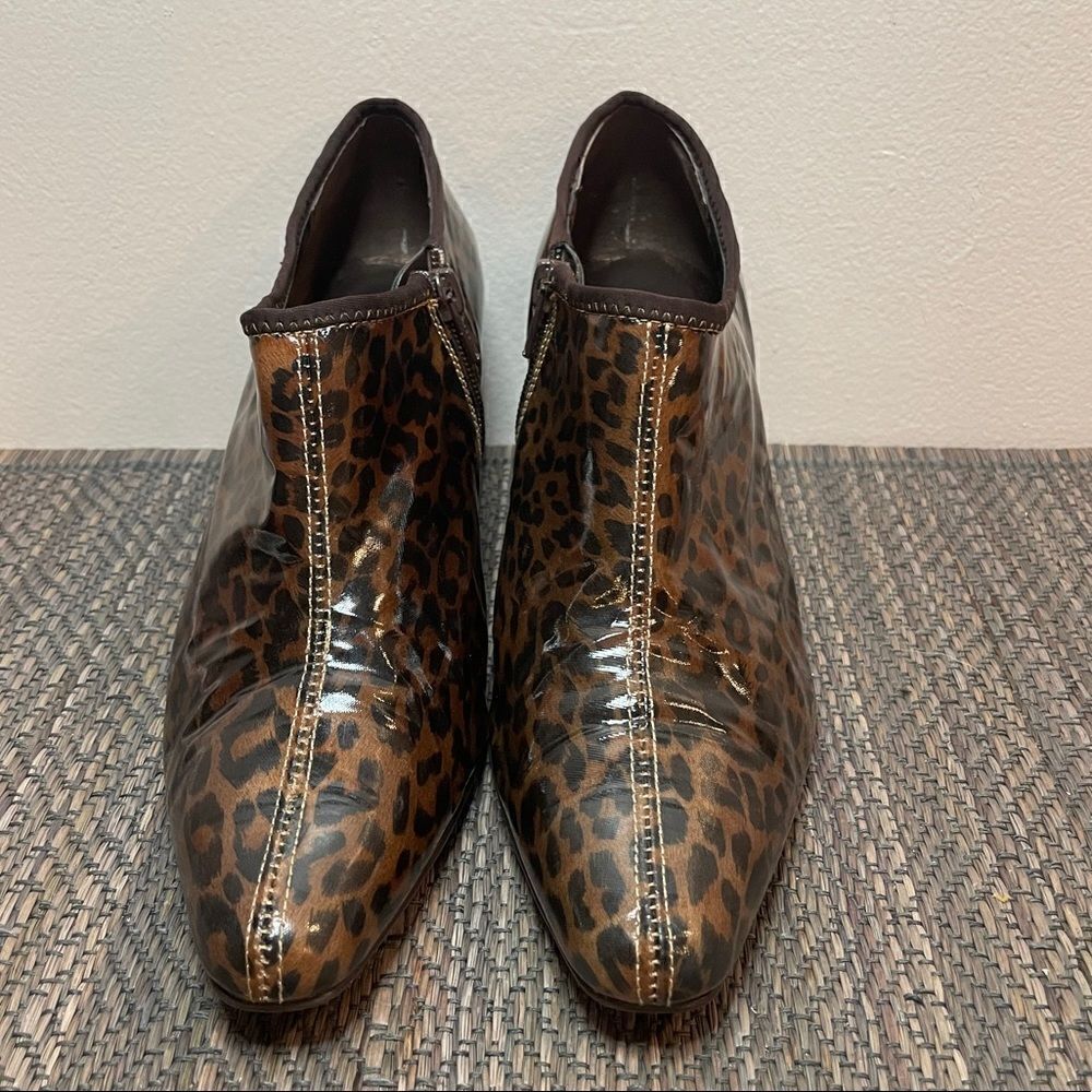 Boston Design Studio Water Resistant Low Heel Leopard Bootie 8 - Picture 2 of 10